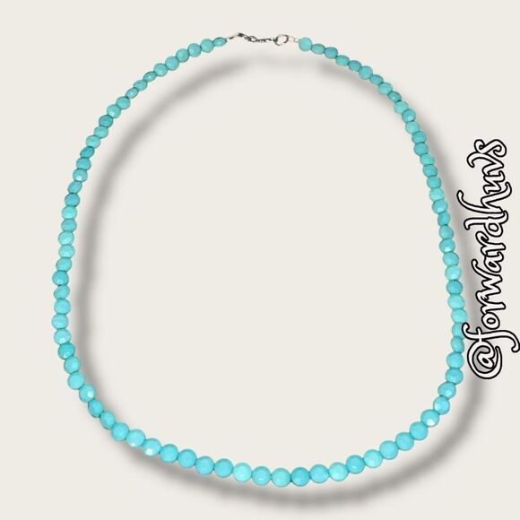 Bundle Sale 3 for $15 | Faceted Turquoise Bead Necklace - Picture 4 of 6